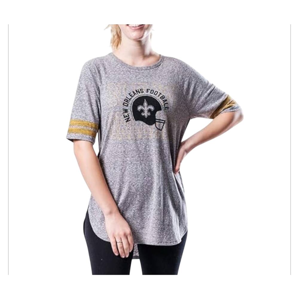 NFL Gray New Orleans Football Team League Graphic T-shirt Women’s Size Small NWT